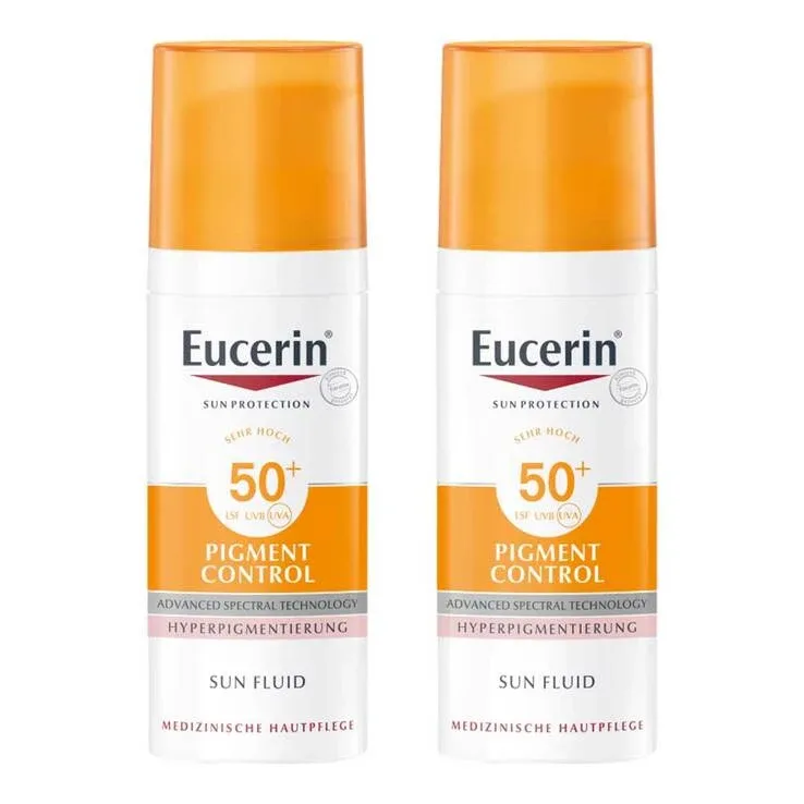 Eucerin Sun Fluid Pigment Control SPF 50+, 2x50 ml cremă — preț și oferte