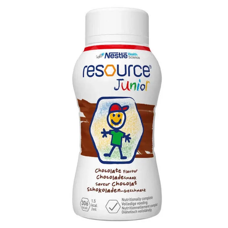 Resource Junior cu aromă de ciocolată, lichid, 6 x 4 x 200 ml lichid — preț și oferte