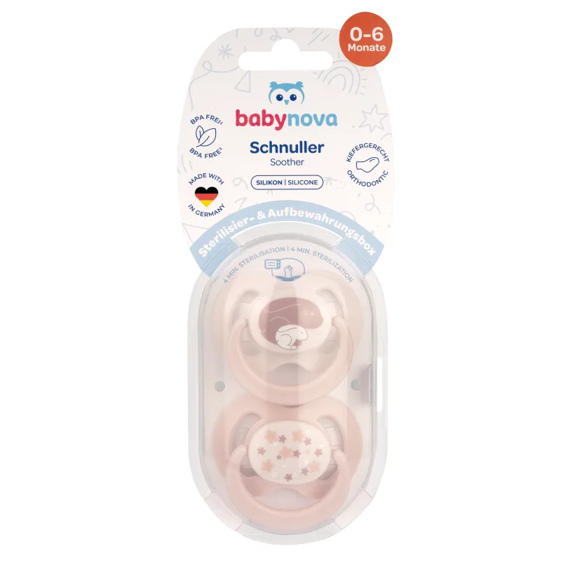 Suzete ortodontice din silicon, 0-6 luni, 20004, Baby Nova | 2 bucati — preț și oferte