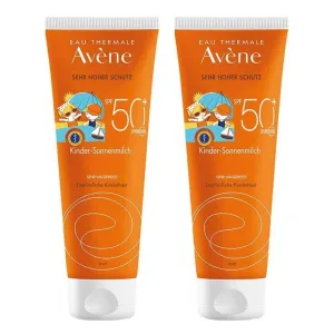 Lapte de protecție solară pentru copii Avene SPF 50+, 2 x 250 ml