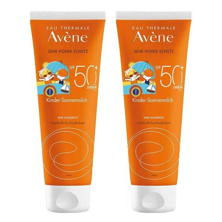 Lapte de protecție solară pentru copii Avene SPF 50+, 2 x 250 ml — preț și oferte