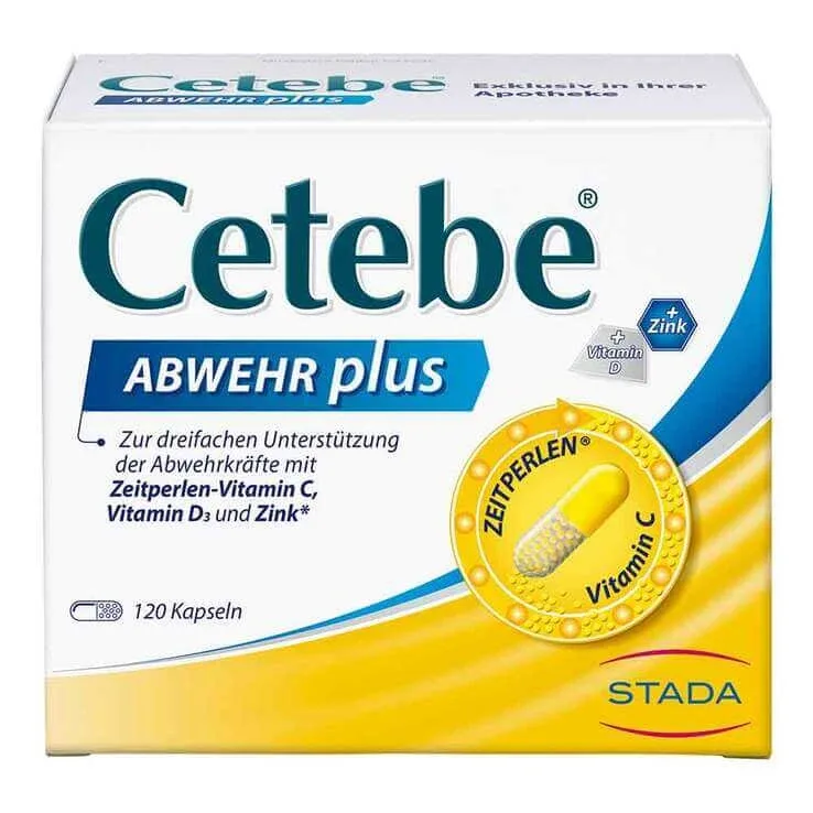 Cetebe Imunitate plus vitamina C + vitamina D3 + zinc, capsule, 2 x 120 capsule — preț și oferte