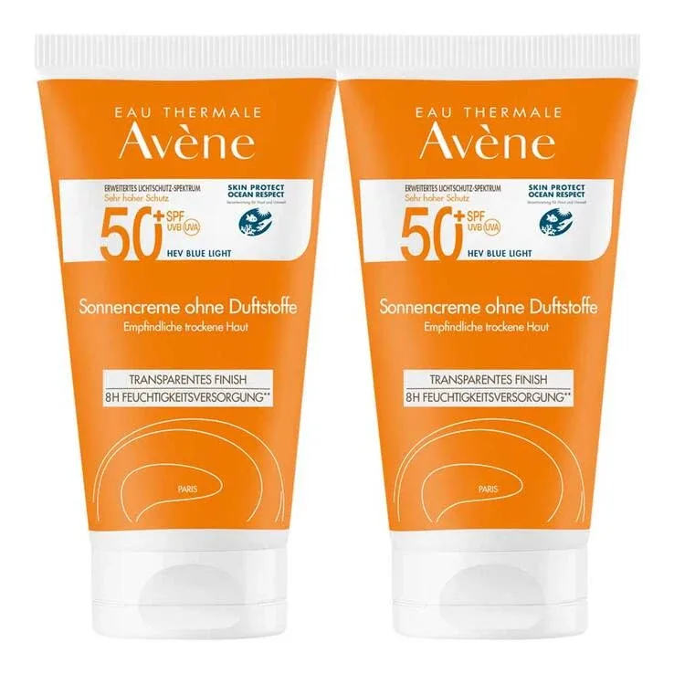 Cremă de protecție solară Avene SPF 50+, fără parfum, 2 x 50 ml cremă — preț și oferte