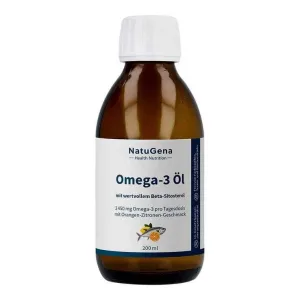 Ulei de pește Omega-3 NAT., 2450 mg, cu aromă de portocale și lămâie, 200 ml ulei