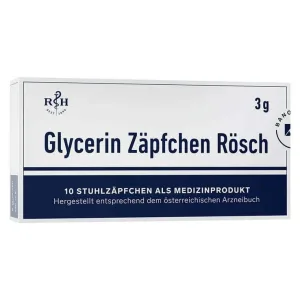 Supozitoare cu glicerină Rösch 3 g împotriva constipației, 100 de supozitoare
