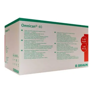 Seringi de insulină Omnican de 1 ml U40 cu ac de 0,30x8 mm, 100 de seringi