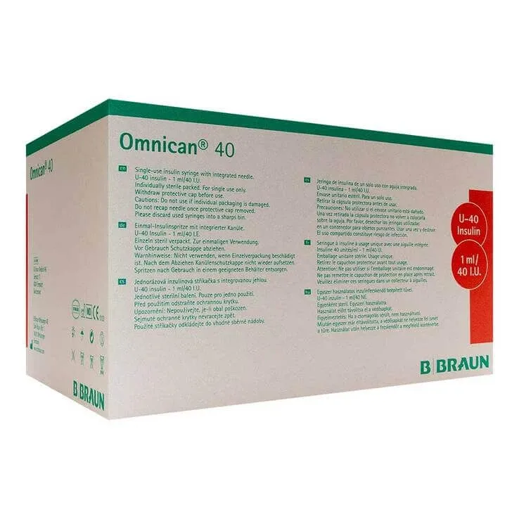 Seringi de insulină Omnican de 1 ml U40 cu ac de 0,30x8 mm, 100 de seringi — preț și oferte