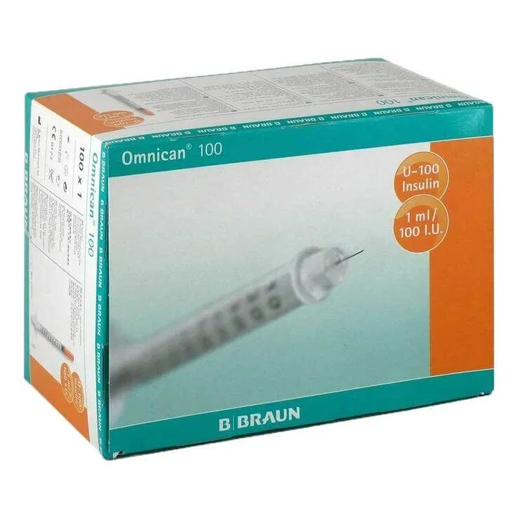 Omnican 100, seringă pentru insulină de 1 ml, U-100, 0,30 x 12 mm, 100 x 1 seringă — preț și oferte