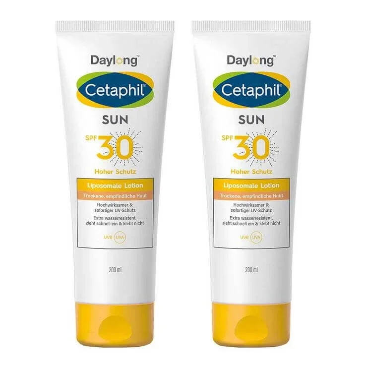 Cetaphil Sun, loțiune liposomală cu protecție solară SPF 30, 2 x 200 ml loțiune — preț și oferte