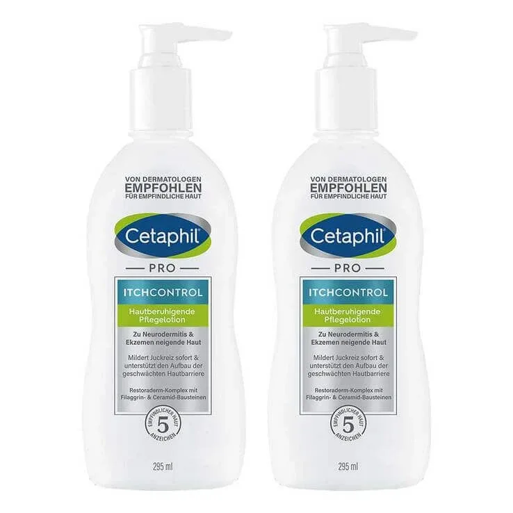 Cetaphil Pro Itch Control, loțiune de îngrijire calmantă pentru piele, 2 x 295 ml loțiune — preț și oferte