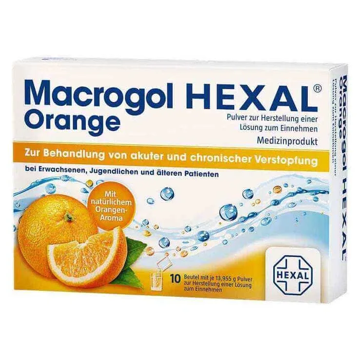 Macrogol HEXAL Orange – pulbere pentru prepararea unei soluții orale, plicuri, 100 de plicuri — preț și oferte