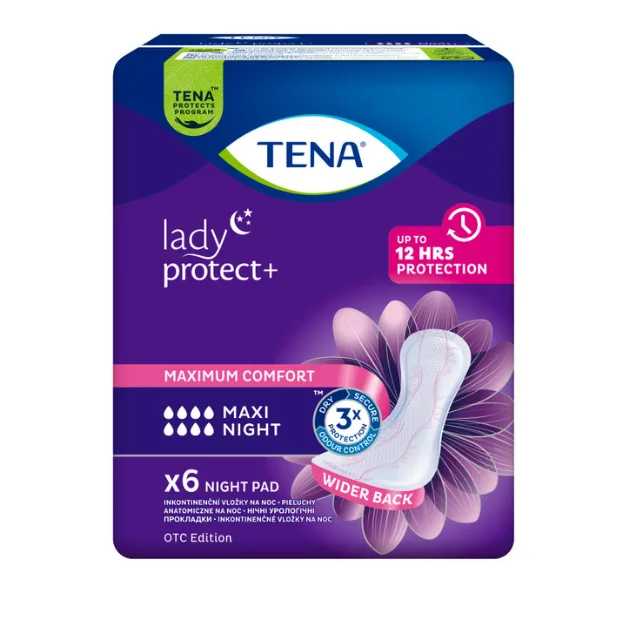 Absorbante incontinenta urinara TENA Lady Protect, Maxi Night, 6 bucati — preț și oferte