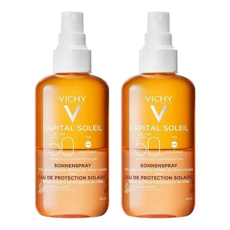 Vichy Capital Soleil Spray de protecție solară pentru tenul bronzat SPF 50, 2x200 ml spray — preț și oferte