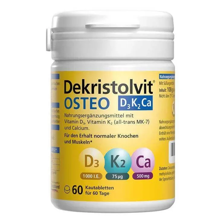 Dekristolvit Osteo D3K2Ca comprimate masticabile, 60 de comprimate masticabile — preț și oferte