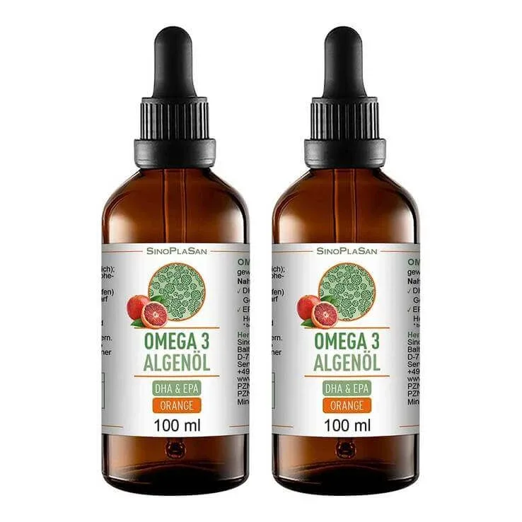 Ulei de alge omega-3 DHA 300 mg + EPA 150 mg, 2 x 100 ml ulei — preț și oferte
