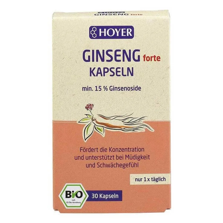 Capsule de ginseng bio Hoyer, 30 de capsule — preț și oferte