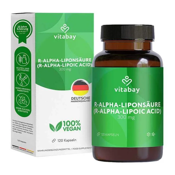 Capsule cu acid R-alfa-lipoic 300 mg și acid tioctic, 120 de capsule — preț și oferte
