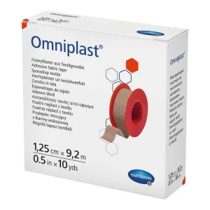 Bandă adezivă Omniplast din țesătură, 1,25 cm x 9,2 m, 1 bucată de bandă