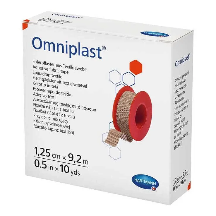 Bandă adezivă Omniplast din țesătură, 1,25 cm x 9,2 m, 1 bucată de bandă — preț și oferte