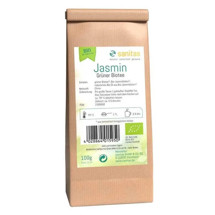 Ceai verde cu iasomie, certificat organic, 250 g ceai — preț și oferte