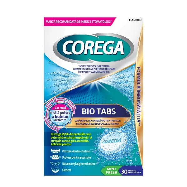 Tablete pentru curatarea protezelor dentare Corega Bio Formula, Haleon | 30 tablete — preț și oferte