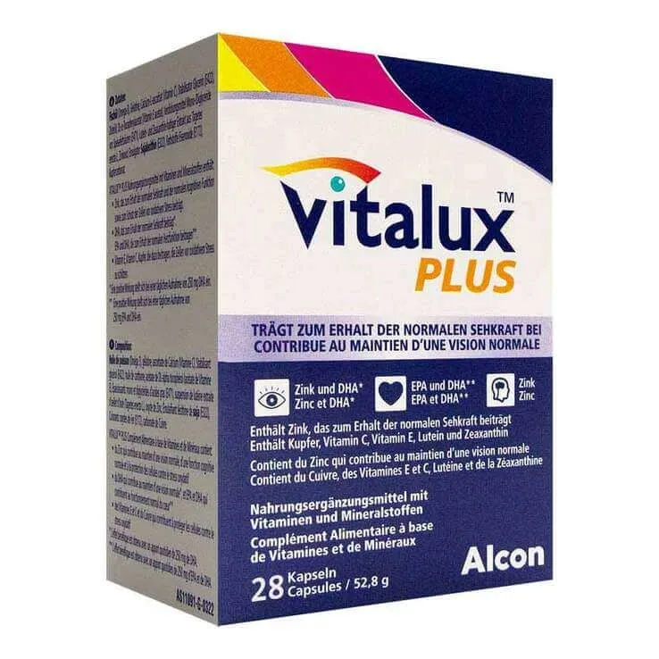 Vitalux Plus – Capsule cu luteină și omega 3, 28 de capsule — preț și oferte