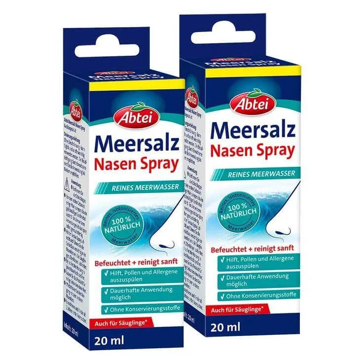 Spray nazal cu sare de mare Abtei, 2x20 ml spray nazal — preț și oferte