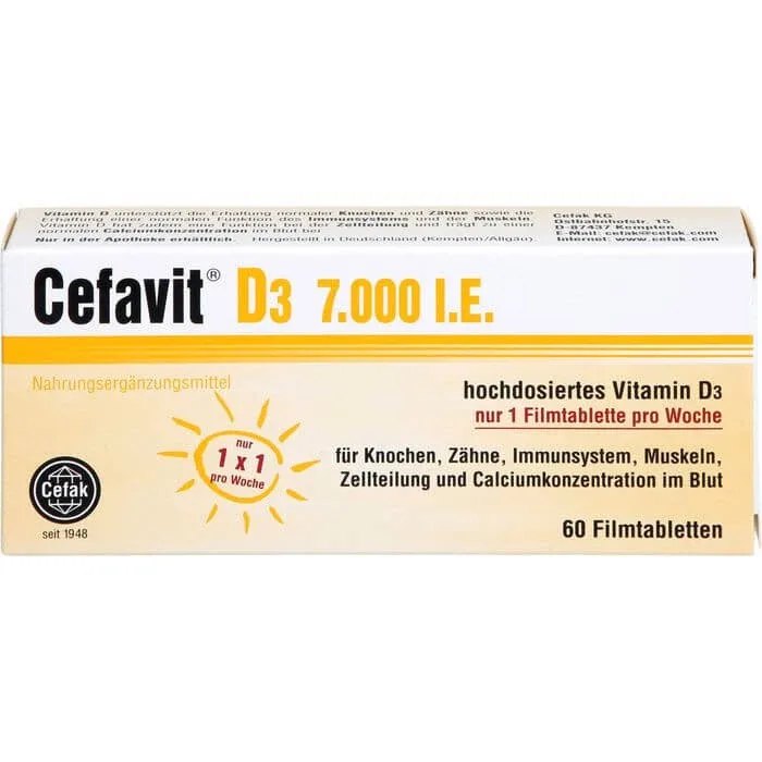 CEFAVIT D3 7,000 U.I. comprimate filmate 60 buc. — preț și oferte