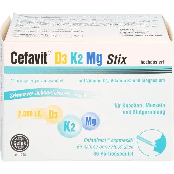 CEFAVIT D3 K2 Mg 2,000 U.I. Stix granule 36 buc. — preț și oferte