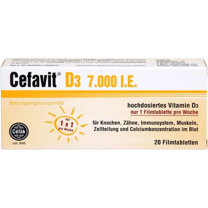 CEFAVIT D3 7,000 U.I. comprimate filmate 20 buc. — preț și oferte