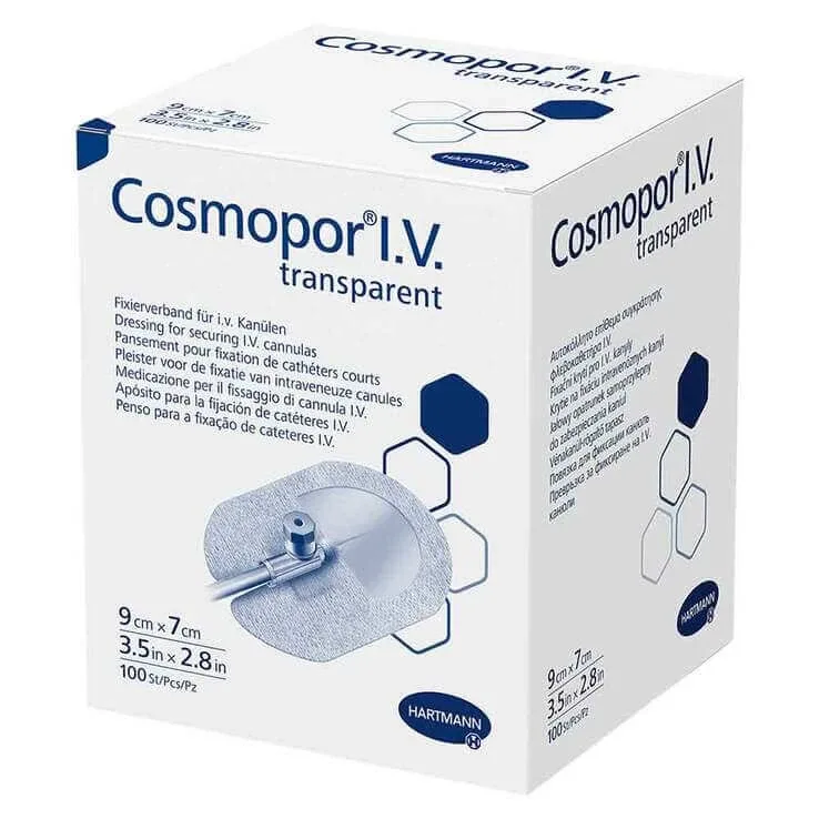 Cosmopor® I.V. bandaj de fixare transparent 7x9 cm, steril, 100 bucăți — preț și oferte