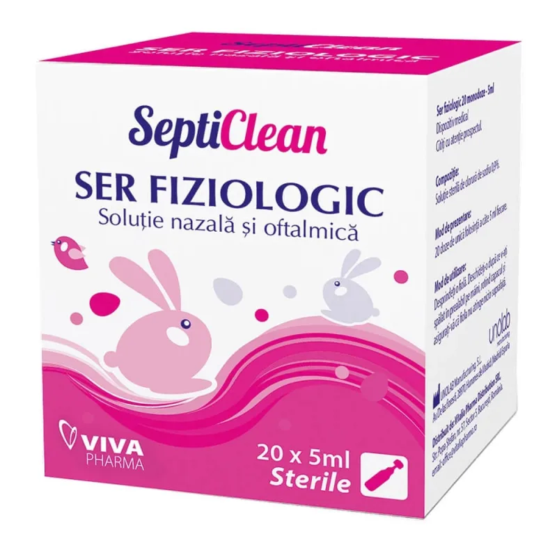 Ser fiziologic SeptiClean, 20 x 5 ml, Viva Pharma — preț și oferte