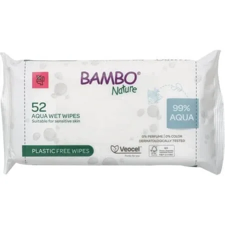 Servetele umade 99% apa, 52 buc, Bambo Nature — preț și oferte