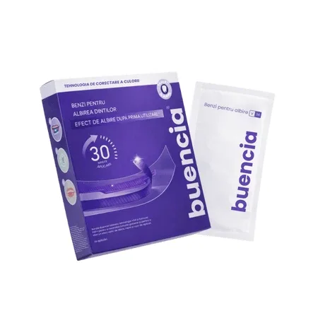 Benzi pentru albirea dintilor V34, 14 plicuri, Buencia — preț și oferte