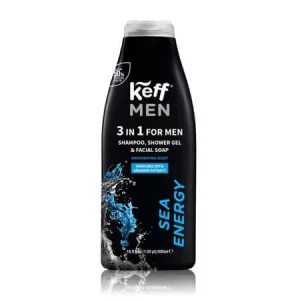 Gel de dus, sampon si curatare fata 3 in 1 Sea Energy, 500 ml, Keff Men