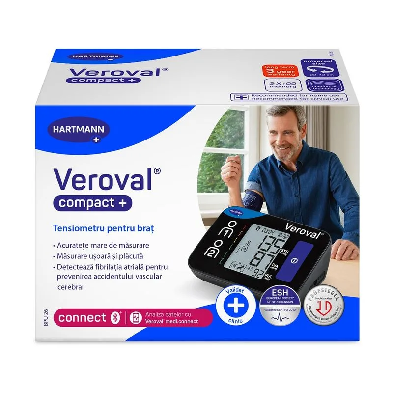 Tensiometru pentru brat Veroval Compact, BPU26, Hartmann | 1 bucata — preț și oferte