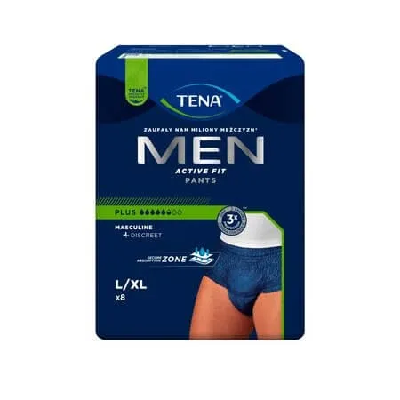 Scutece tip chilot pentru barbati Men, L/XL, 8 bucati, Tena — preț și oferte