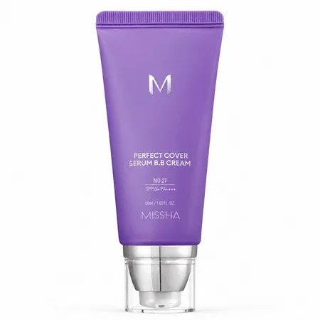 Serum BB Baza de Machiaj cu SPF 50+ Perfect Cover, Nuanta 27, Bej Miere, 50 ml, Missha — preț și oferte