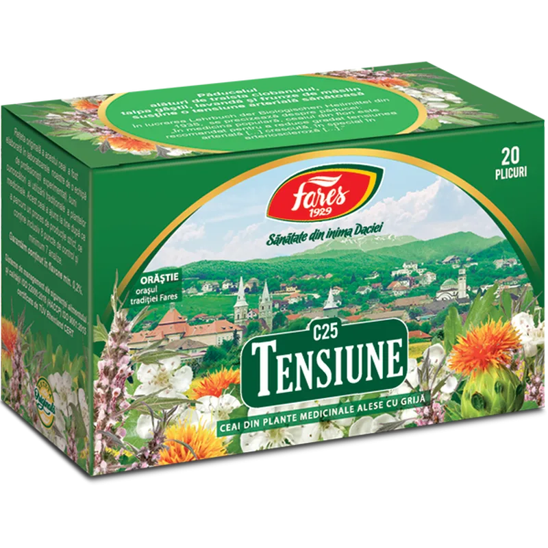 Tensiune, C25, ceai la plic, Fares | 20 plicuri — preț și oferte