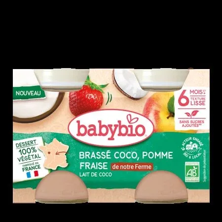 Crema Bio de cocos, Mar si Capsune, + 6 luni, 2 x 130 g, BabyBio — preț și oferte