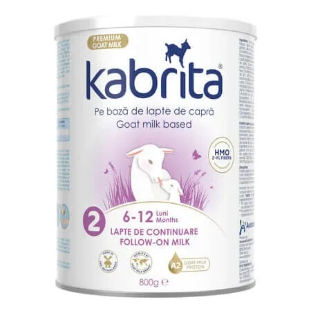 Formula pe baza de lapte praf de capra, 6-12 luni, 800 g, Kabrita 2 — preț și oferte