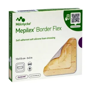 Pansament adeziv din spumă Mepilex Border Flex. 7,5x7,5 cm 5 buc