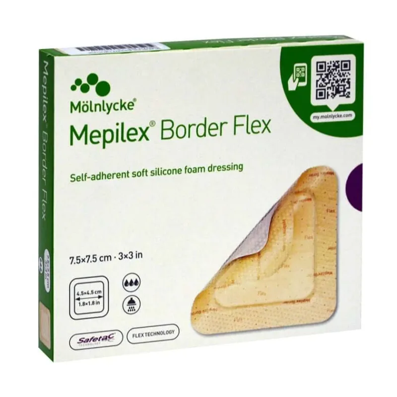 Pansament adeziv din spumă Mepilex Border Flex. 7,5x7,5 cm 5 buc — preț și oferte