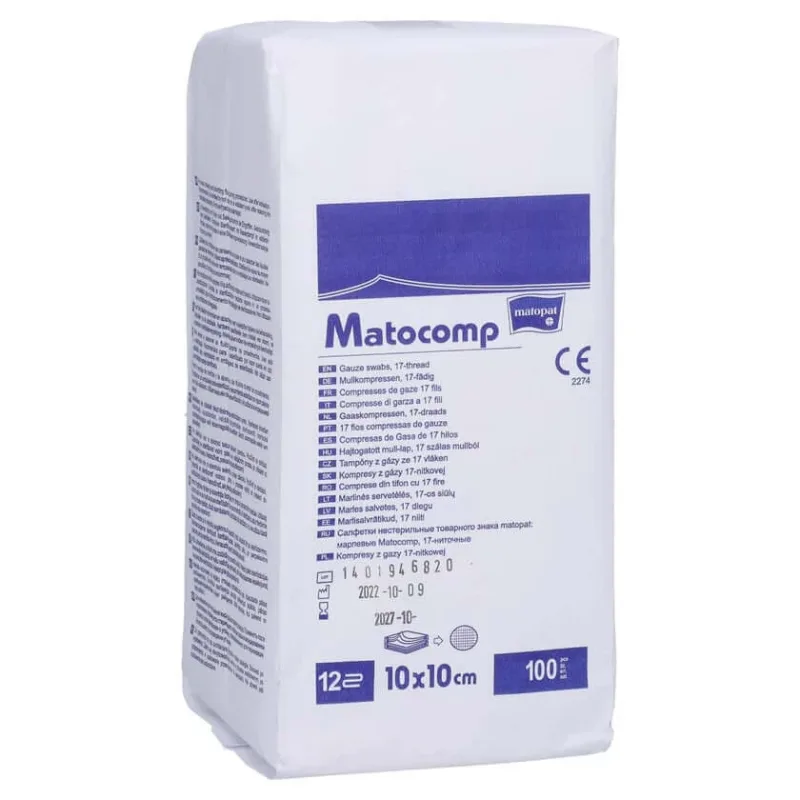 Comprese de tifon Matocomp 10x10 cm unst.12 100 buc. — preț și oferte