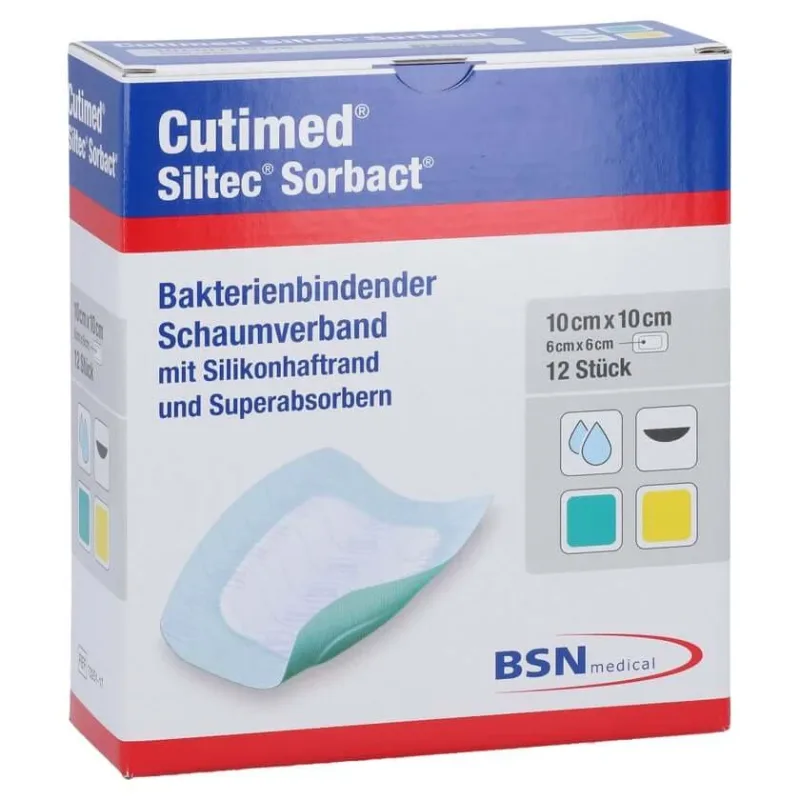 Cutimed Siltec Sorbact PU pansament 10x10 cm 12 buc. — preț și oferte