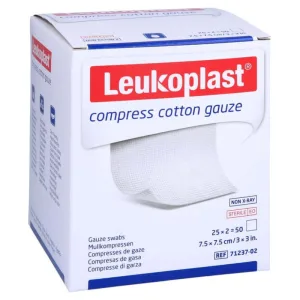 Leukoplast Compresă de bumbac Gauze Ste 7.5x7.5 8f 25X5 buc 25X2 buc