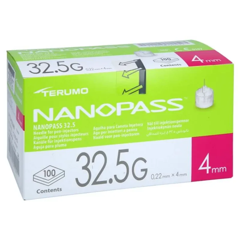 Terumo Nanopass 32.5 Pen Canulă 0.22x4 m 100 buc — preț și oferte