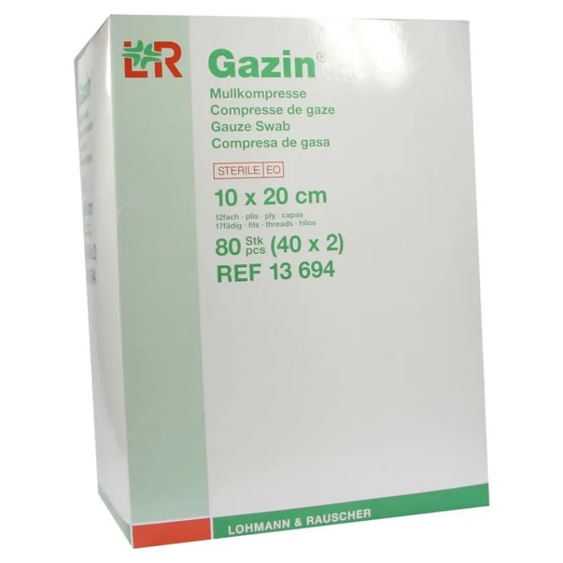 Comprese de tifon Gazin 10x20 cm sterile 12 fold 40X2 buc. — preț și oferte