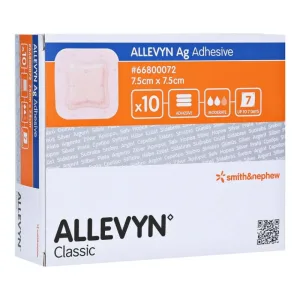 Allevyn Ag adeziv 7,5x7,5 cm Pansament pentru rană 10 buc.
