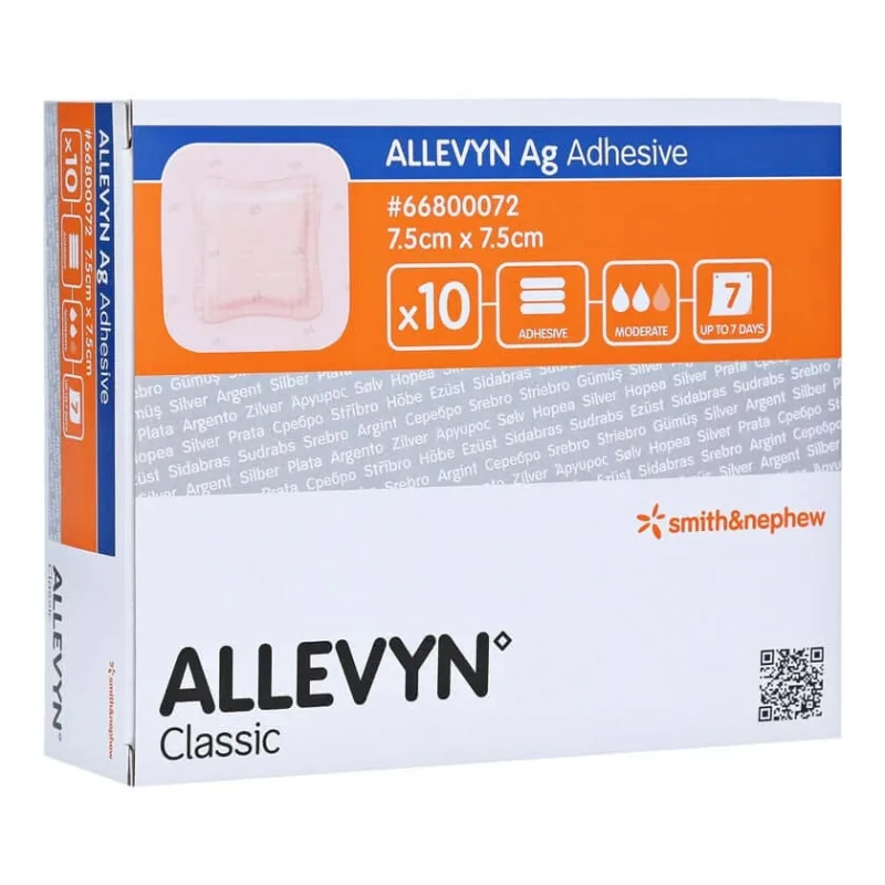 Allevyn Ag adeziv 7,5x7,5 cm Pansament pentru rană 10 buc. — preț și oferte